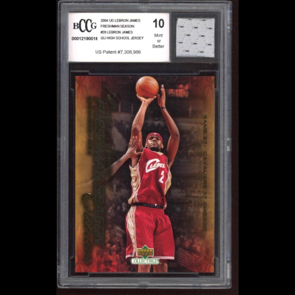 LeBron James 04 Upper Deck Used HS Jer #28 BCCG 10